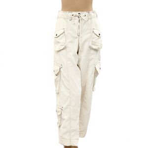 Free People Tahiti Cord Cargo Pants Low-Rise Denim Utility Cotton Ivory L 287248
